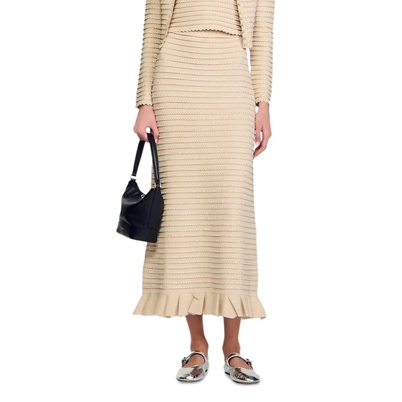 Merveilleuse Rhinestone Knit Maxi Skirt - Picture 1 of 6